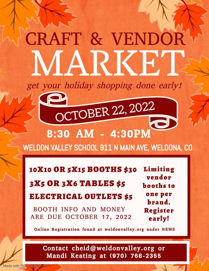 Descriptive  flyer about a craft & vendor market