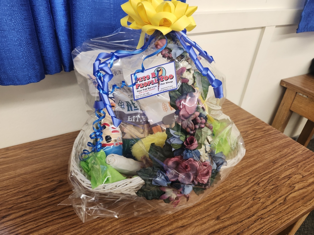 Basket filled with pet related items
