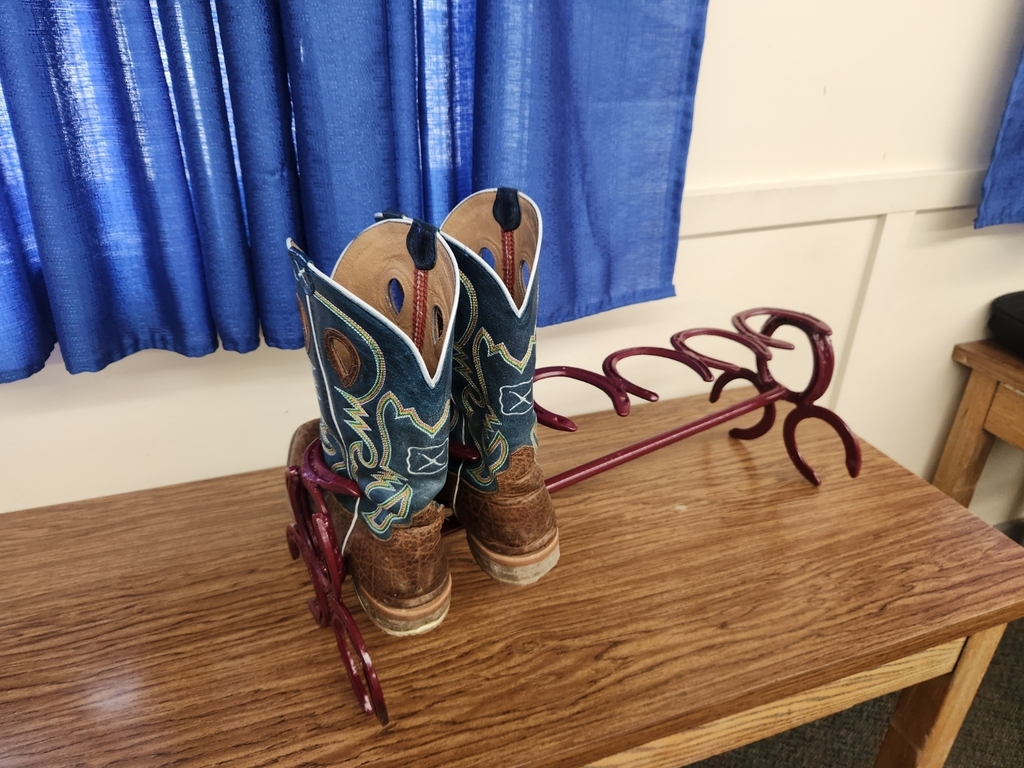 Boot rack our of horseshoes