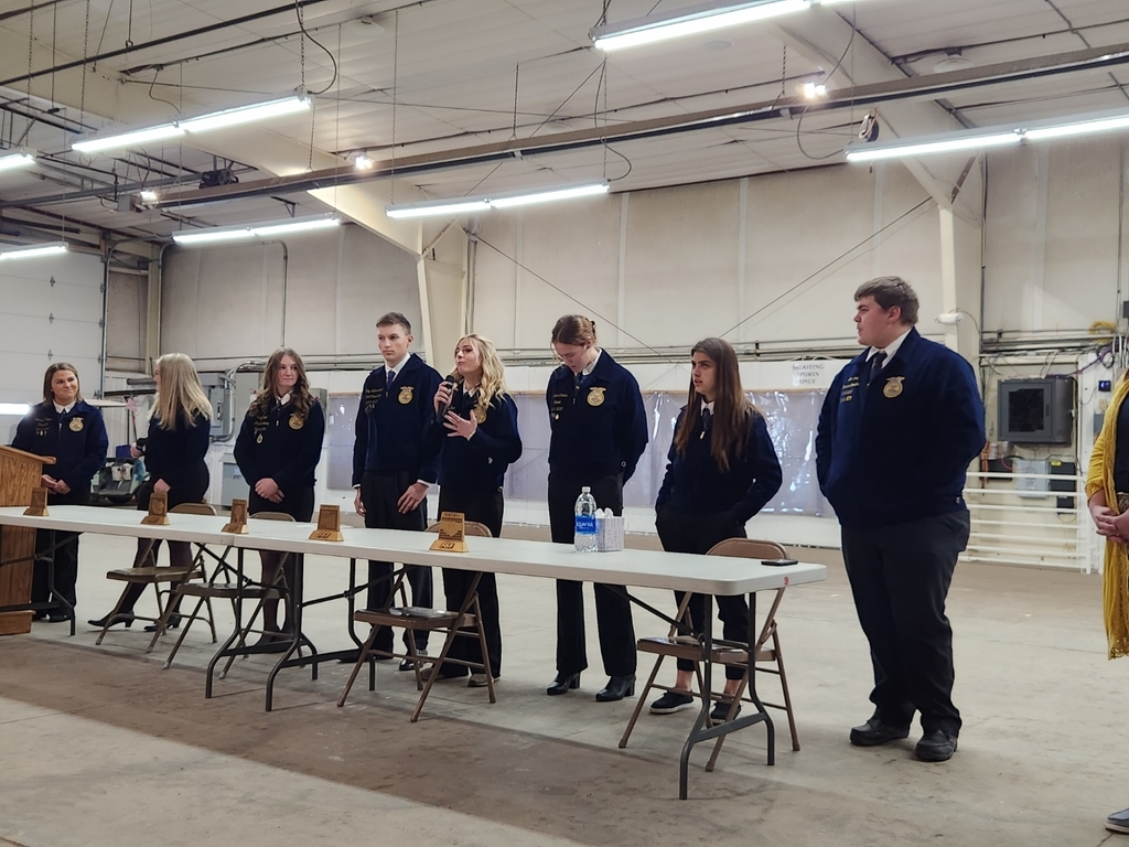 District FFA officers giving open ceremonies 